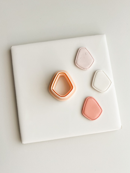 Embossed Rounded Diamond No. 2 Clay Cutter | Embossed Rounded Diamond No. 2 Polymer Clay Cutter for DIY Geometric Earrings Modern-Themed Jewelry and Handmade Elegant Accessories