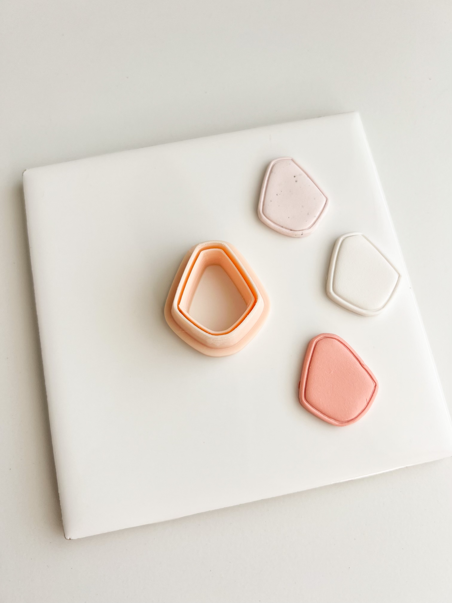 Embossed Rounded Diamond No. 2 Clay Cutter | Embossed Rounded Diamond No. 2 Polymer Clay Cutter for DIY Geometric Earrings Modern-Themed Jewelry and Handmade Elegant Accessories
