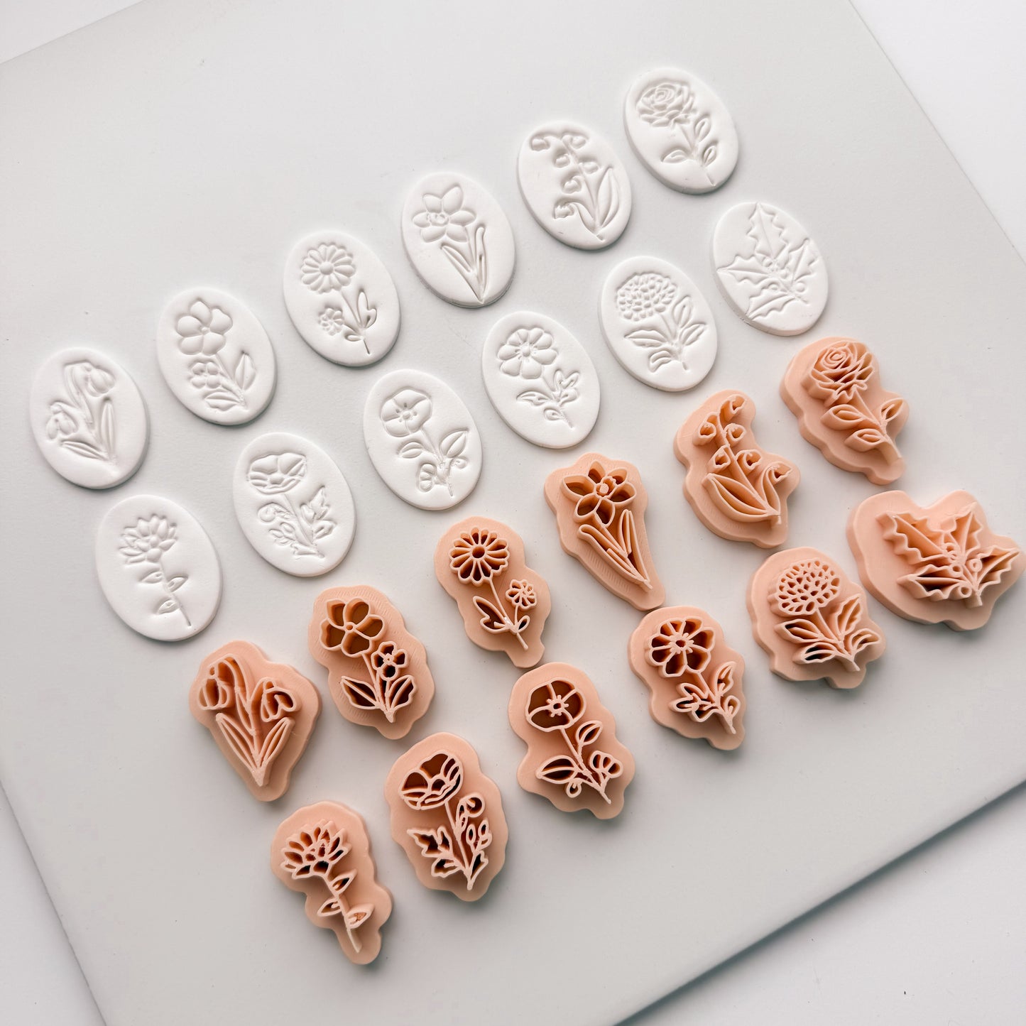2026 Birth Flowers Stamp (12 Stamps) | Spring Floral Stamp Polymer Clay Cutter