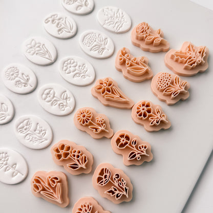 2026 Birth Flowers Stamp (12 Stamps) | Spring Floral Stamp Polymer Clay Cutter