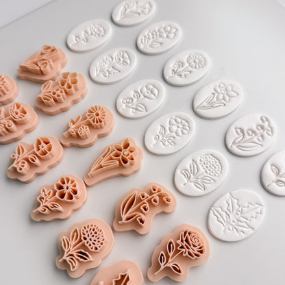 2026 Birth Flowers Stamp (12 Stamps) | Spring Floral Stamp Polymer Clay Cutter