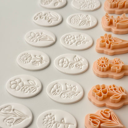 2026 Birth Flowers Stamp (12 Stamps) | Spring Floral Stamp Polymer Clay Cutter