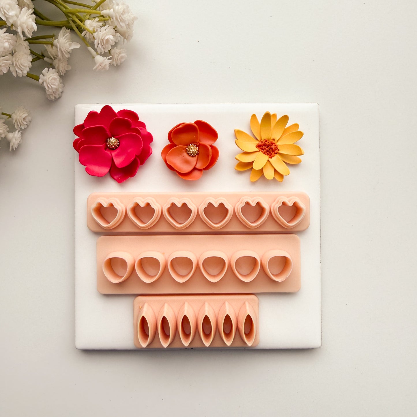 2026 Petal Cluster Set of 3 | Spring Floral Polymer Clay Cutter