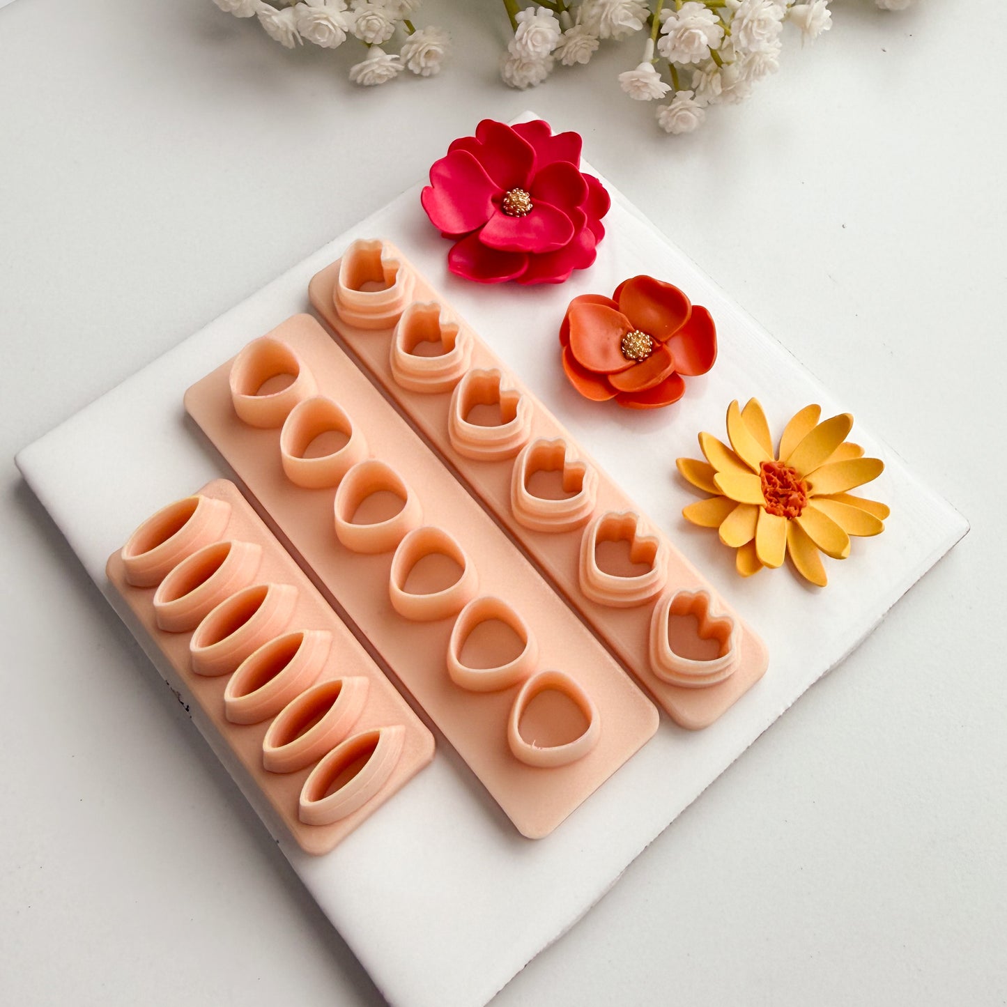 2026 Petal Cluster Set of 3 | Spring Floral Polymer Clay Cutter