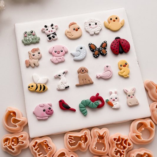 2026 Spring Pack Farm Animals No. 1 | Spring Floral Polymer Clay Cutter