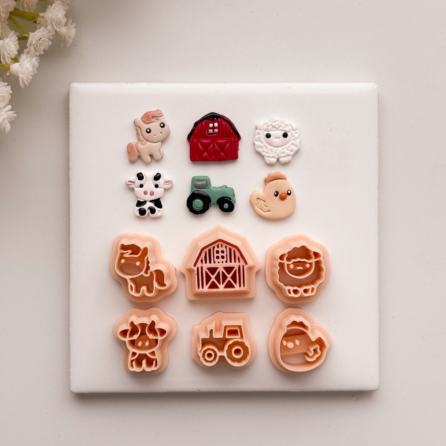 2026 Spring Pack Farm Animals No. 2 | Spring Floral Polymer Clay Cutter