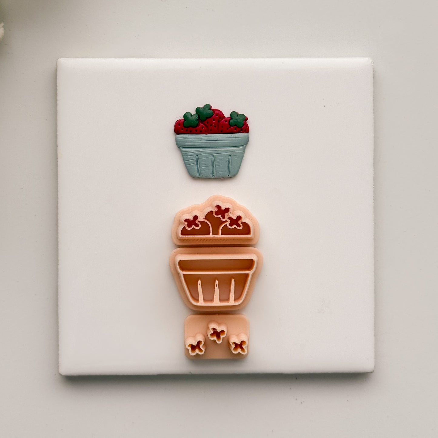 2026 Strawberry Basket | Farmer’s Market Polymer Clay Cutter