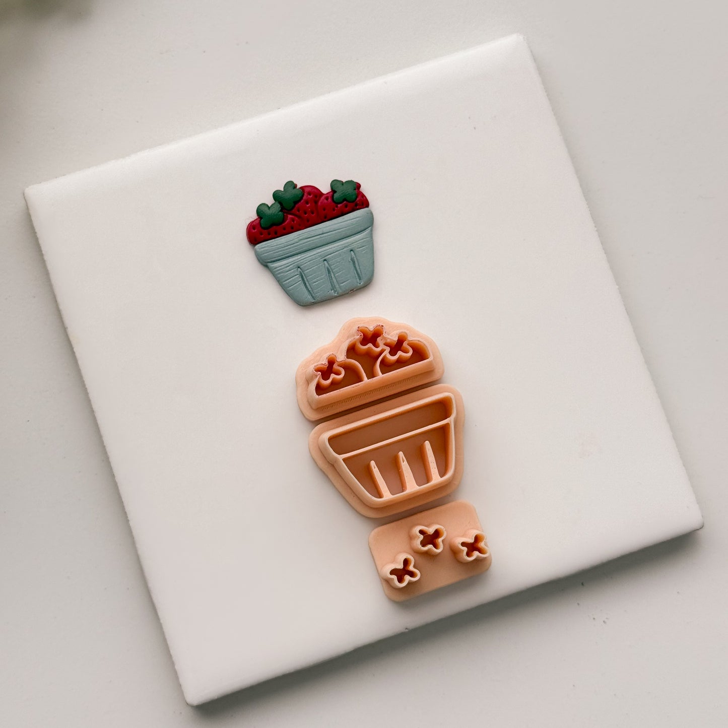 2026 Strawberry Basket | Farmer’s Market Polymer Clay Cutter