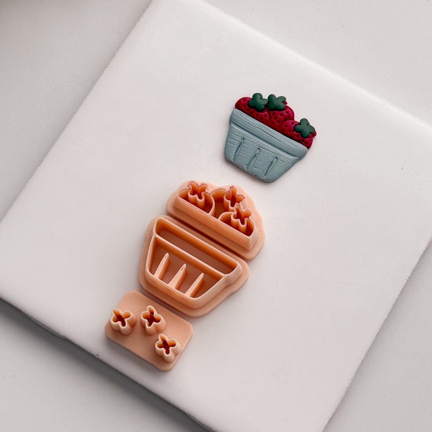 2026 Strawberry Basket | Farmer’s Market Polymer Clay Cutter