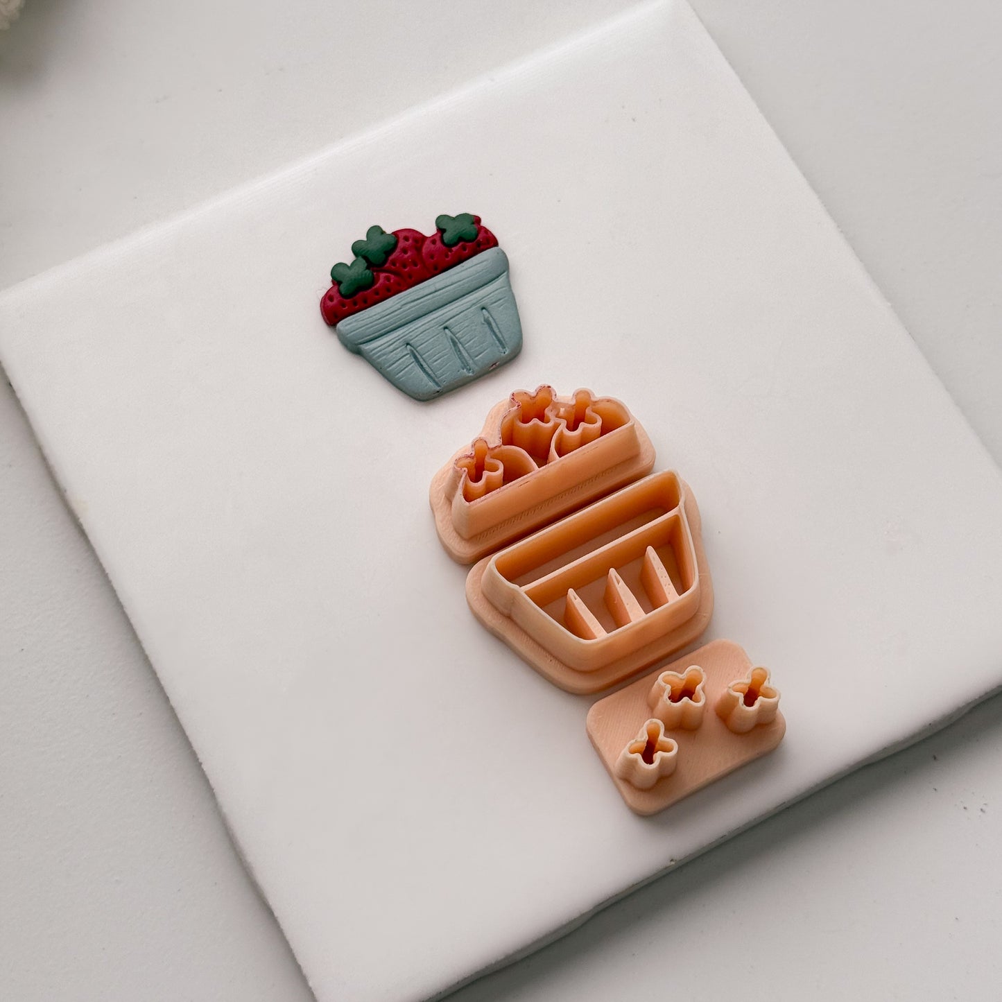 2026 Strawberry Basket | Farmer’s Market Polymer Clay Cutter