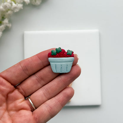 2026 Strawberry Basket | Farmer’s Market Polymer Clay Cutter