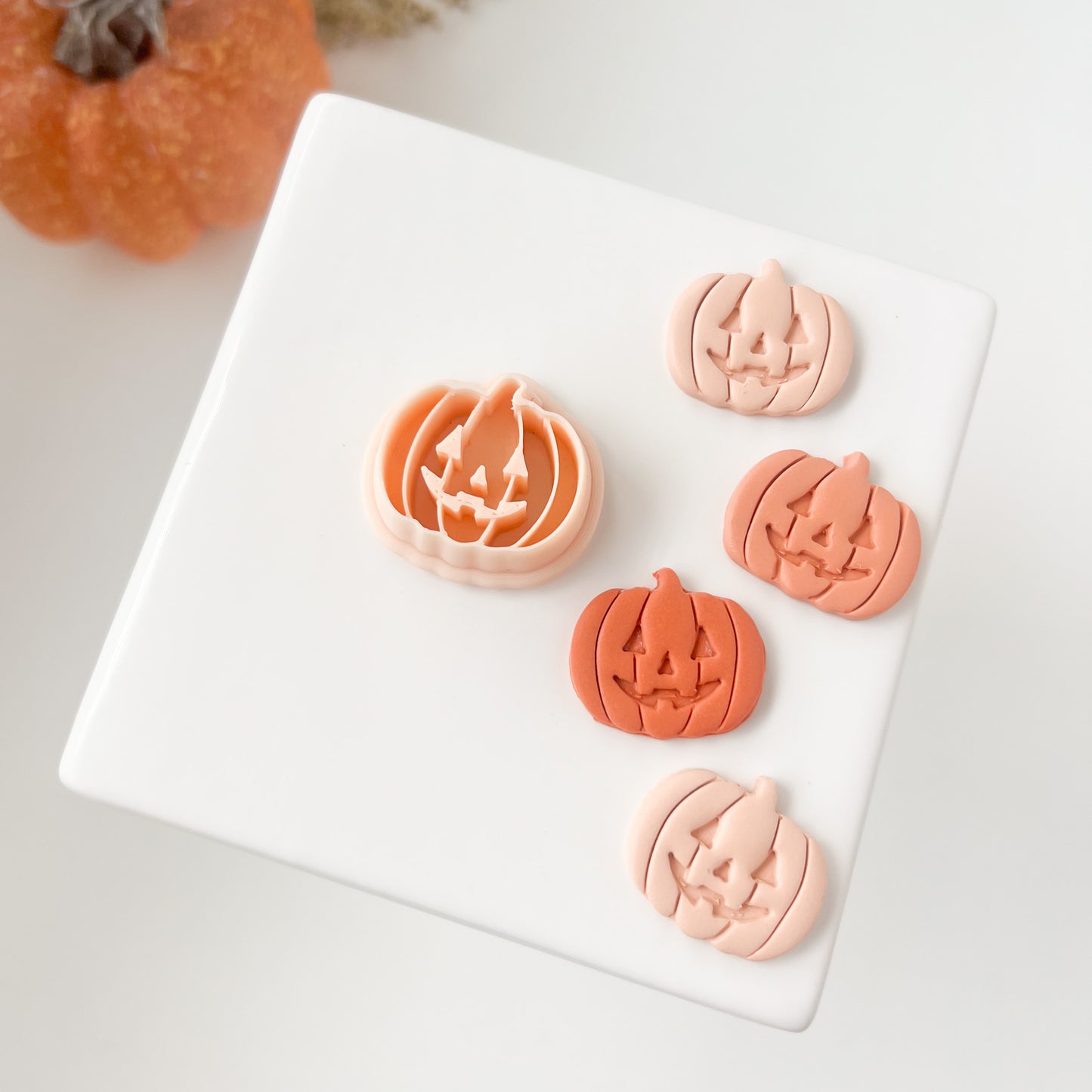 Jack O Lantern Clay Cutter | Jack O'Lantern Pumpkin Clay Cutter for DIY Halloween Earrings Fall Crafting and Handmade Jewelry