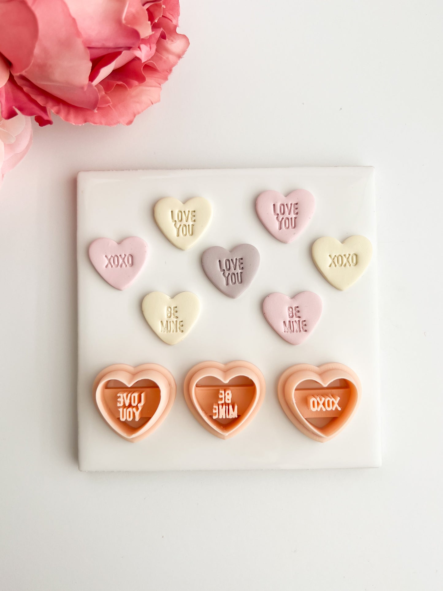 Valentine Heart Trio No. 1 Clay Cutter | Romantic Polymer Clay Cutter for Earrings, Jewelry and Themed Crafts