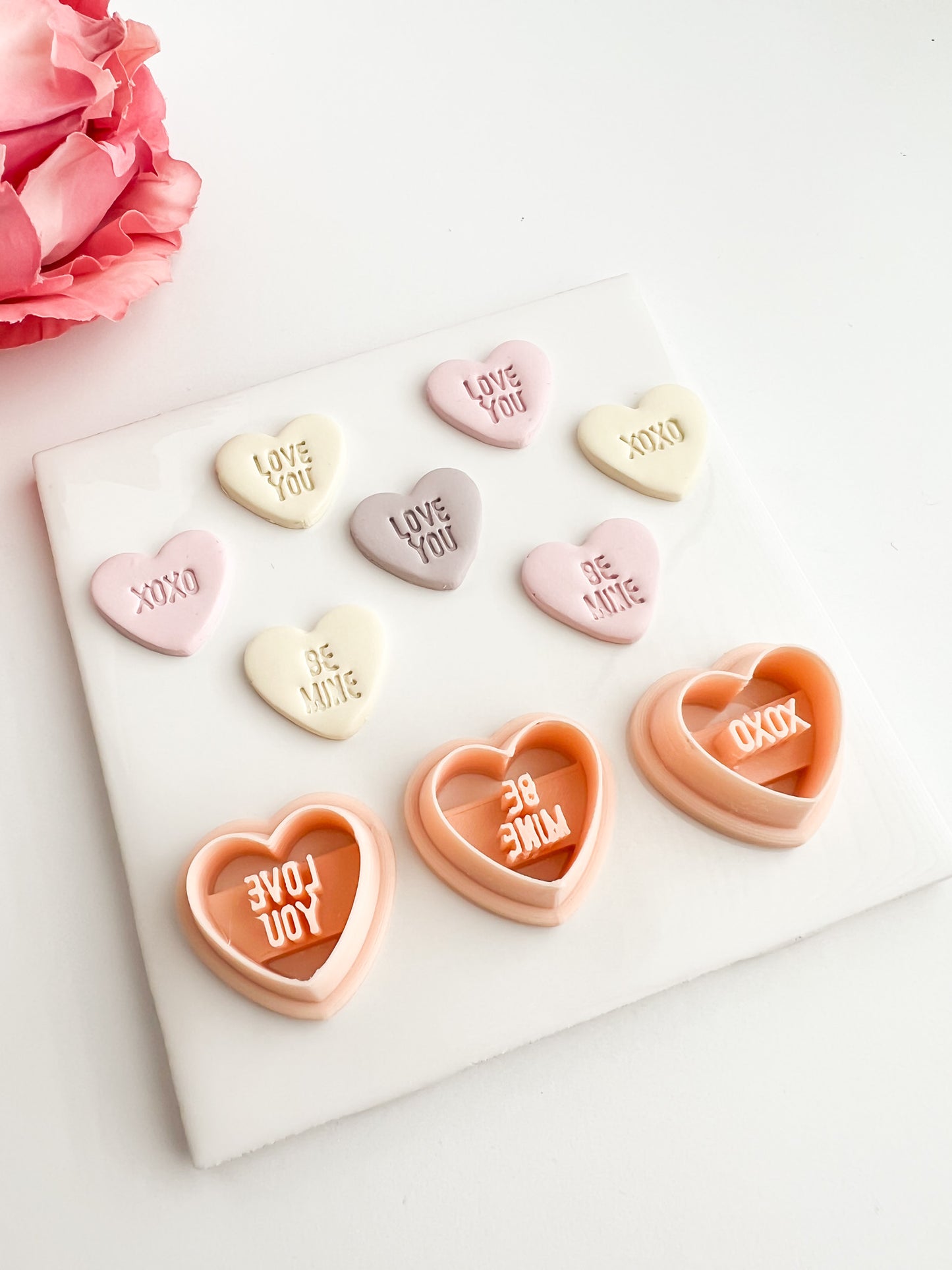 Valentine Heart Trio No. 1 Clay Cutter | Romantic Polymer Clay Cutter for Earrings, Jewelry and Themed Crafts