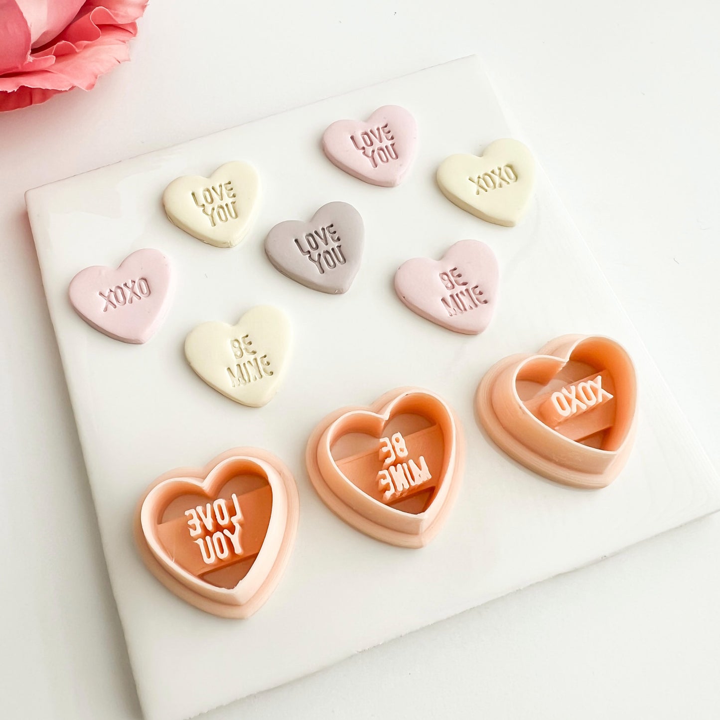 Valentine Heart Trio No. 1 Clay Cutter | Romantic Polymer Clay Cutter for Earrings, Jewelry and Themed Crafts