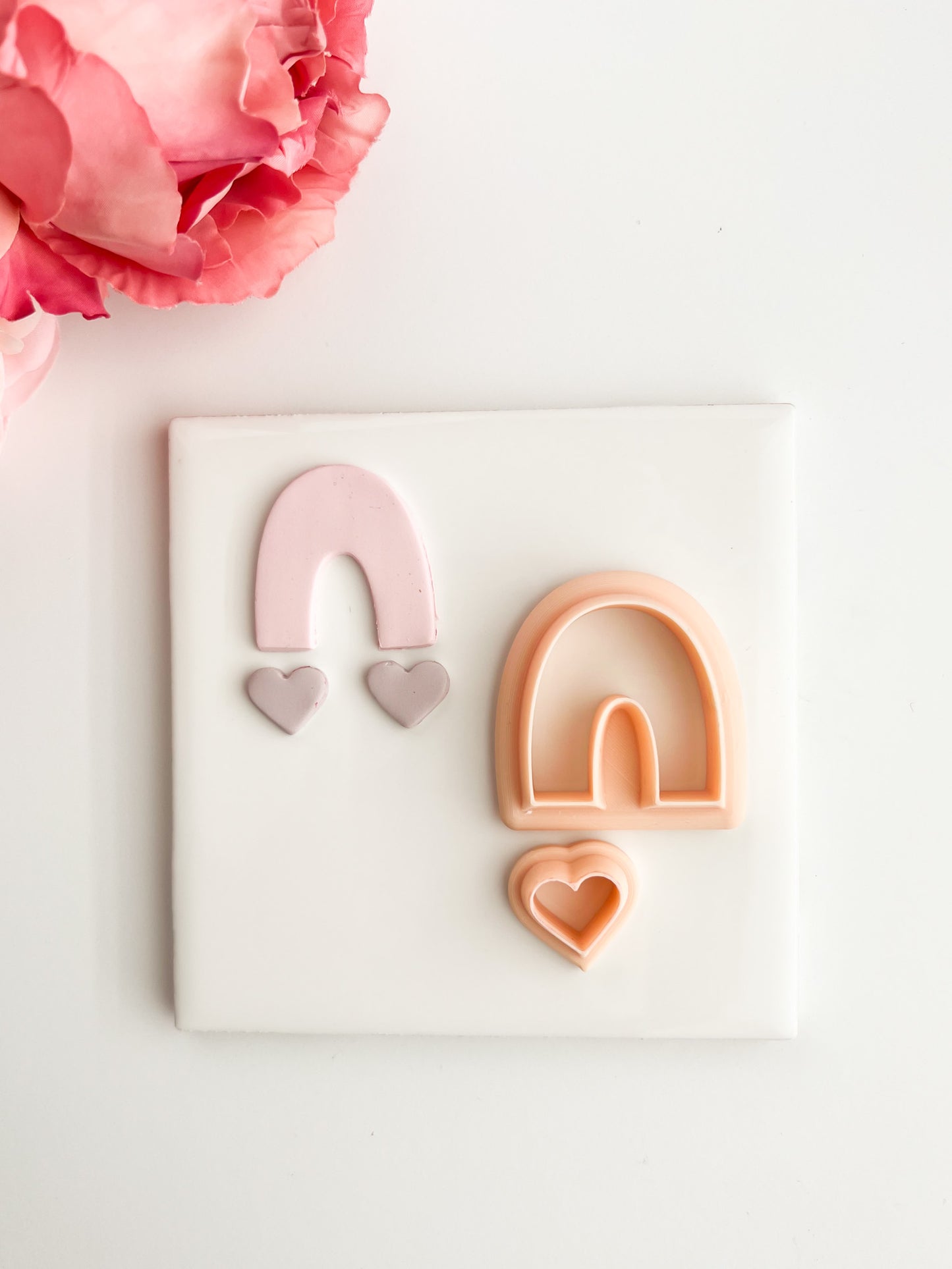 U Shape No. 3 Heart Dangle Clay Cutter | Geometric Polymer Clay Cutter for Earrings and Jewelry