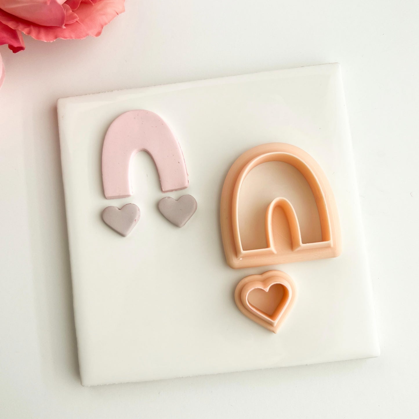 U Shape No. 3 Heart Dangle Clay Cutter | Geometric Polymer Clay Cutter for Earrings and Jewelry