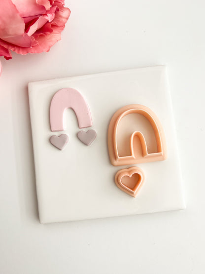U Shape No. 3 Heart Dangle Clay Cutter | Geometric Polymer Clay Cutter for Earrings and Jewelry