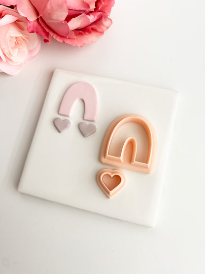 U Shape No. 3 Heart Dangle Clay Cutter | Geometric Polymer Clay Cutter for Earrings and Jewelry