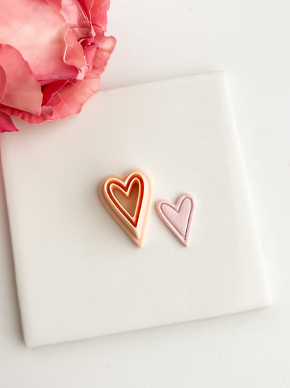 Heart Emboss No. 2 Clay Cutter | Embossed Heart No. 2 Polymer Clay Cutter for Romantic Earrings DIY Valentine's Jewelry and Wedding Decor