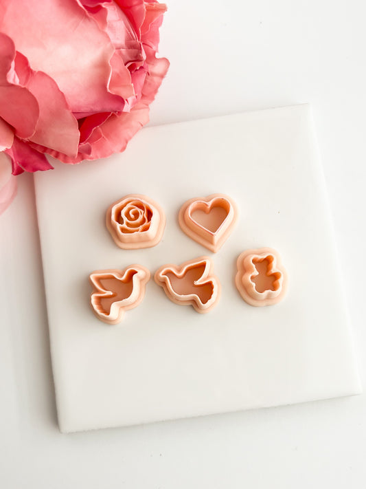 Valentine Stud Set Clay Cutter | Heart Polymer Clay Cutter Set for DIY Earrings, Jewelry and Love-Themed Crafts