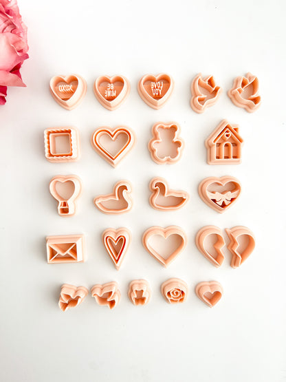 Valentine Bundle Clay Cutter Set | Heart-Shaped Polymer Clay Cutter Collection for DIY Jewelry and Crafts