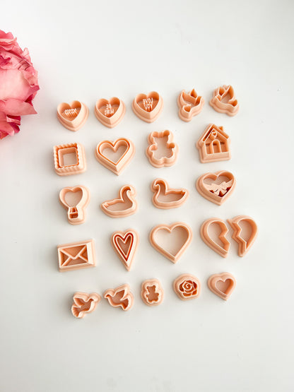 Valentine Bundle Clay Cutter Set | Heart-Shaped Polymer Clay Cutter Collection for DIY Jewelry and Crafts