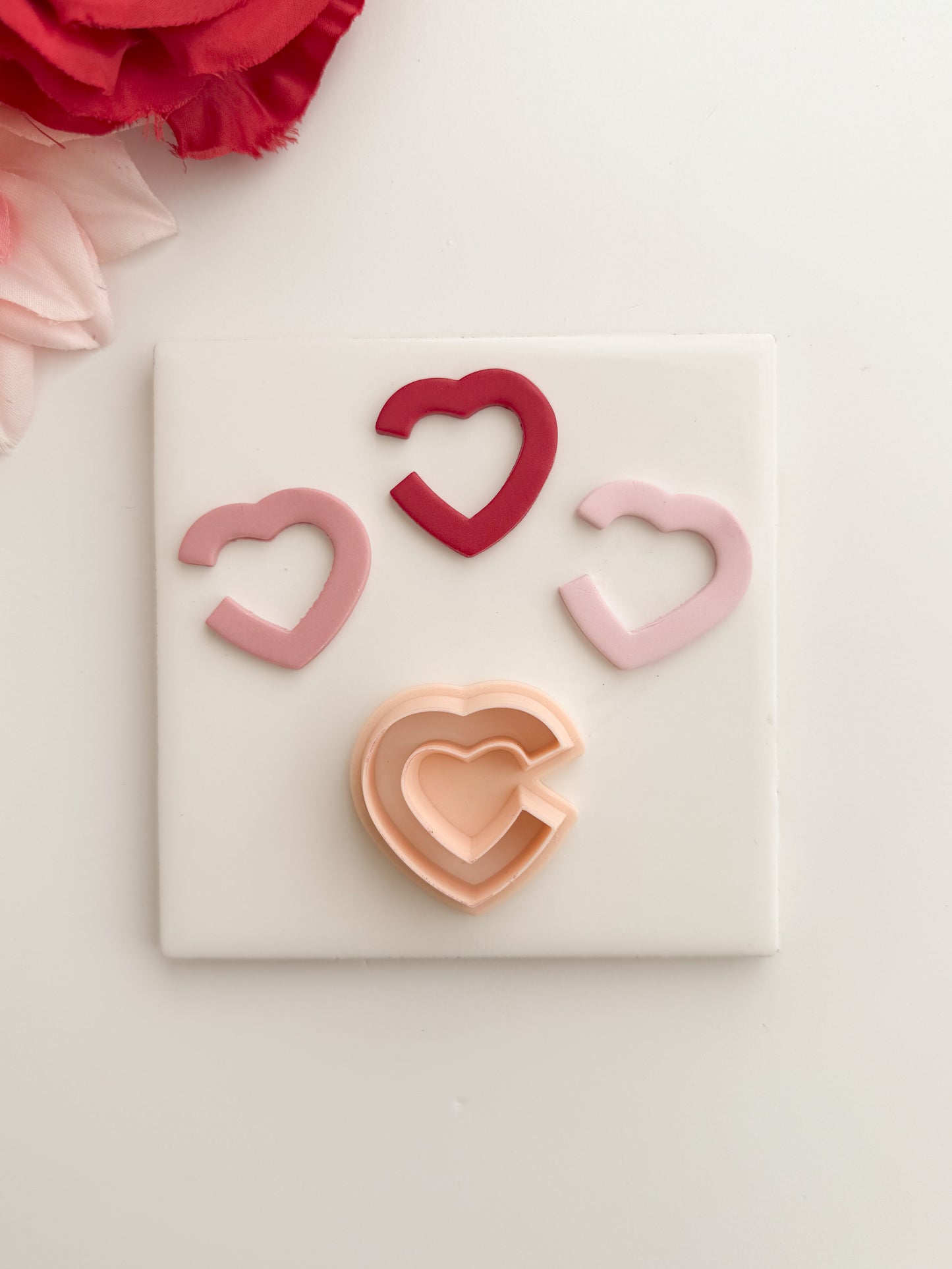 Valentine Gap Heart Clay Cutter | Valentine Gap Heart Polymer Clay Cutter for DIY Romantic Earrings Love-Themed Jewelry and Handmade Valentine's Accessories