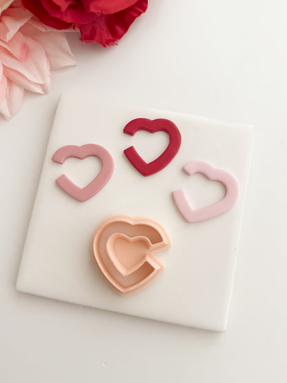 Valentine Gap Heart Clay Cutter | Valentine Gap Heart Polymer Clay Cutter for DIY Romantic Earrings Love-Themed Jewelry and Handmade Valentine's Accessories