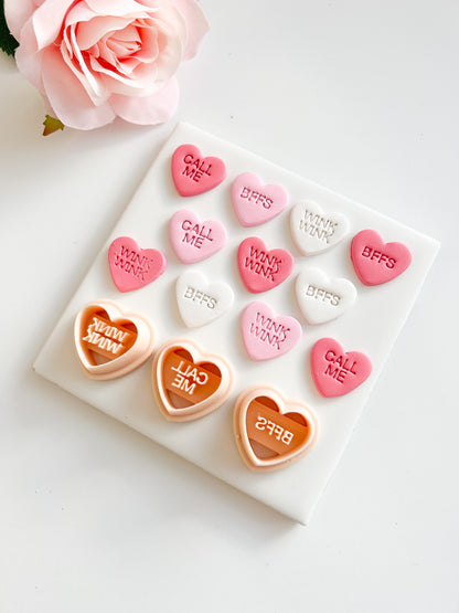 Valentine Heart Trio No. 2 Clay Cutter | Love-Themed Polymer Clay Cutter for DIY Jewelry, Baking and Crafts