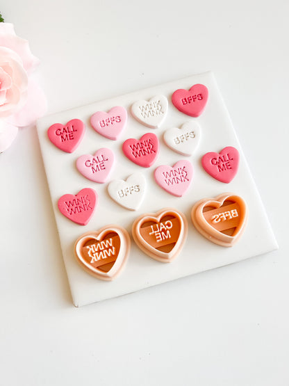 Valentine Heart Trio No. 2 Clay Cutter | Love-Themed Polymer Clay Cutter for DIY Jewelry, Baking and Crafts