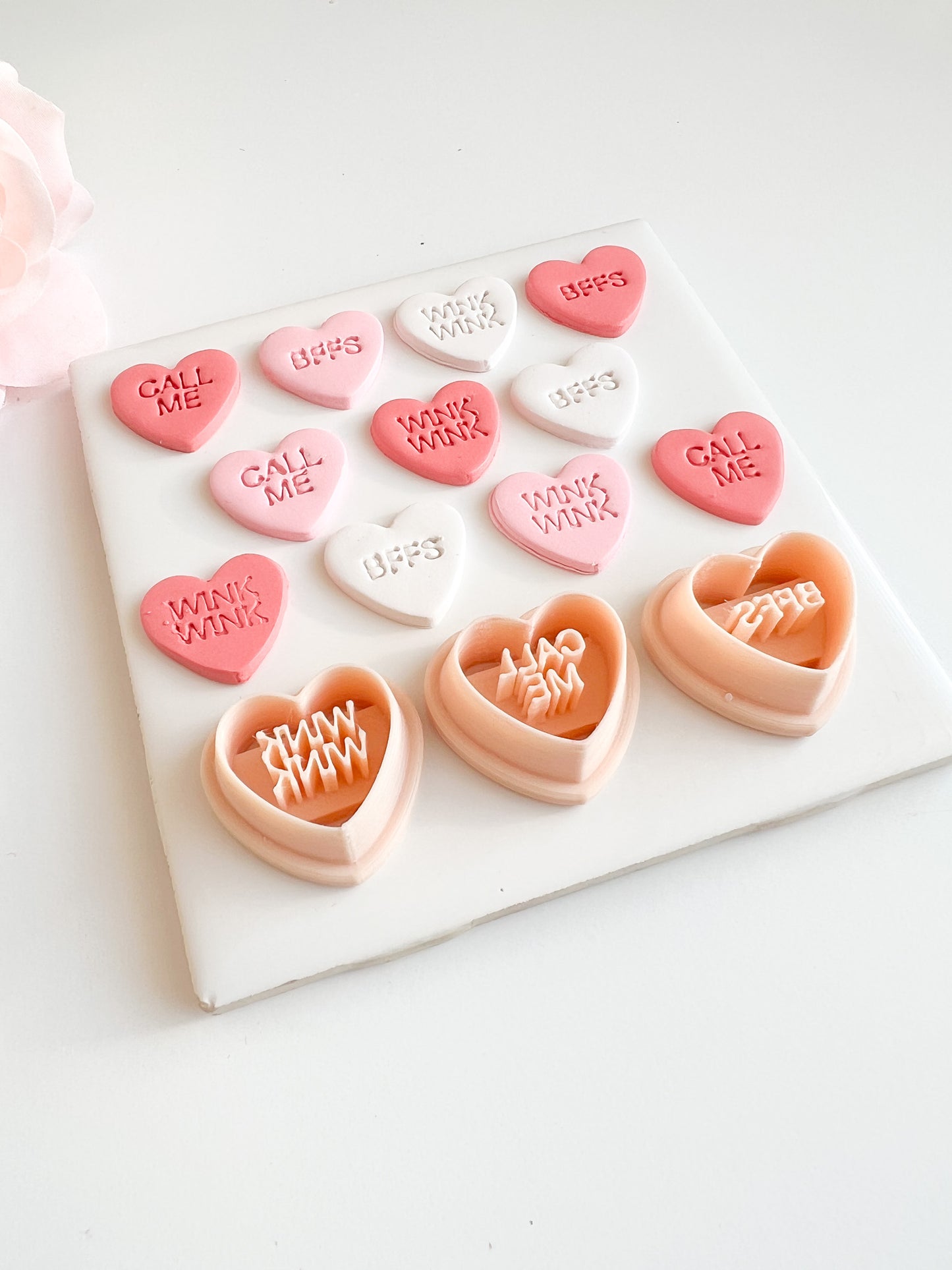 Valentine Heart Trio No. 2 Clay Cutter | Love-Themed Polymer Clay Cutter for DIY Jewelry, Baking and Crafts