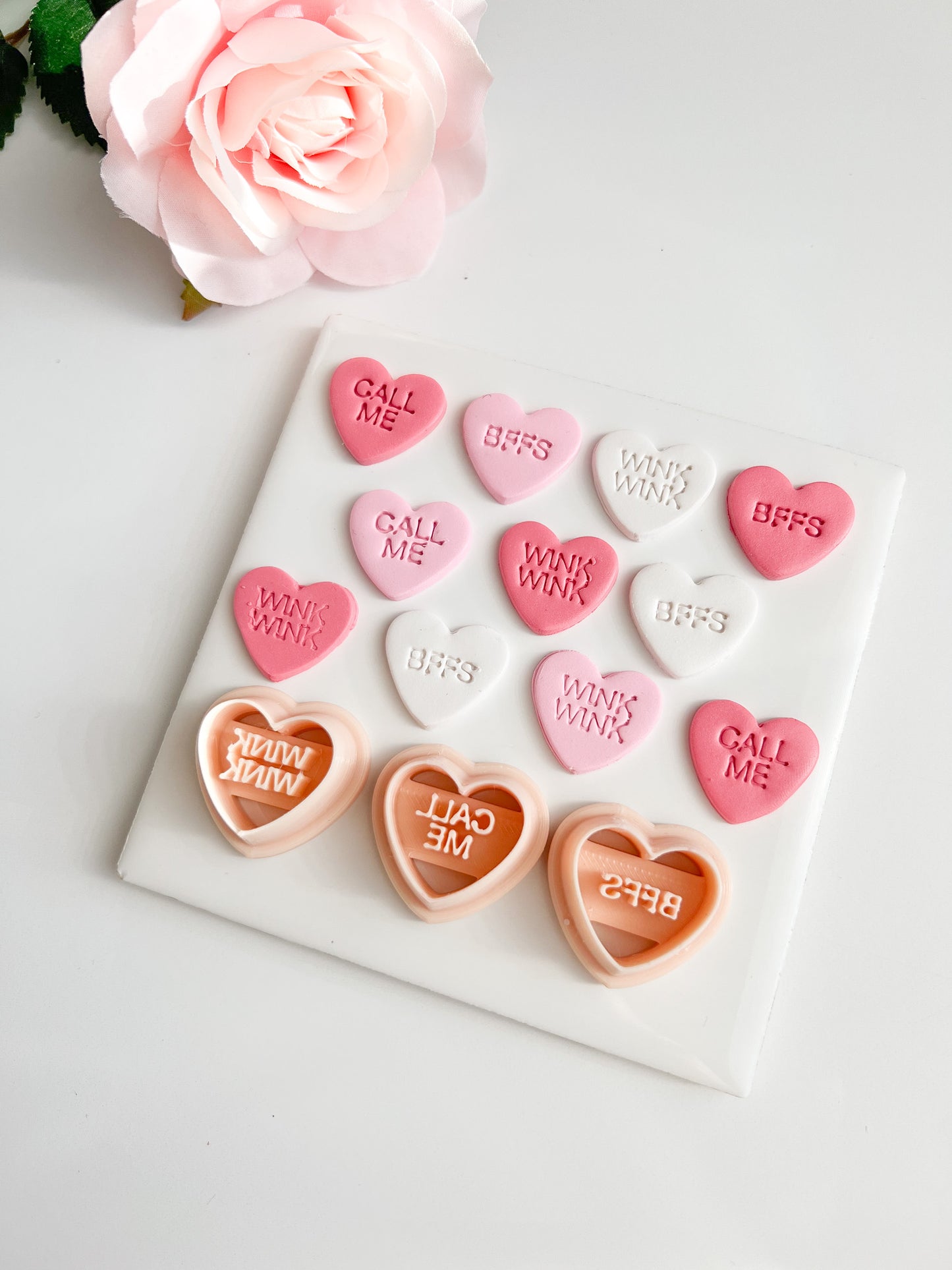 Valentine Heart Trio No. 2 Clay Cutter | Love-Themed Polymer Clay Cutter for DIY Jewelry, Baking and Crafts
