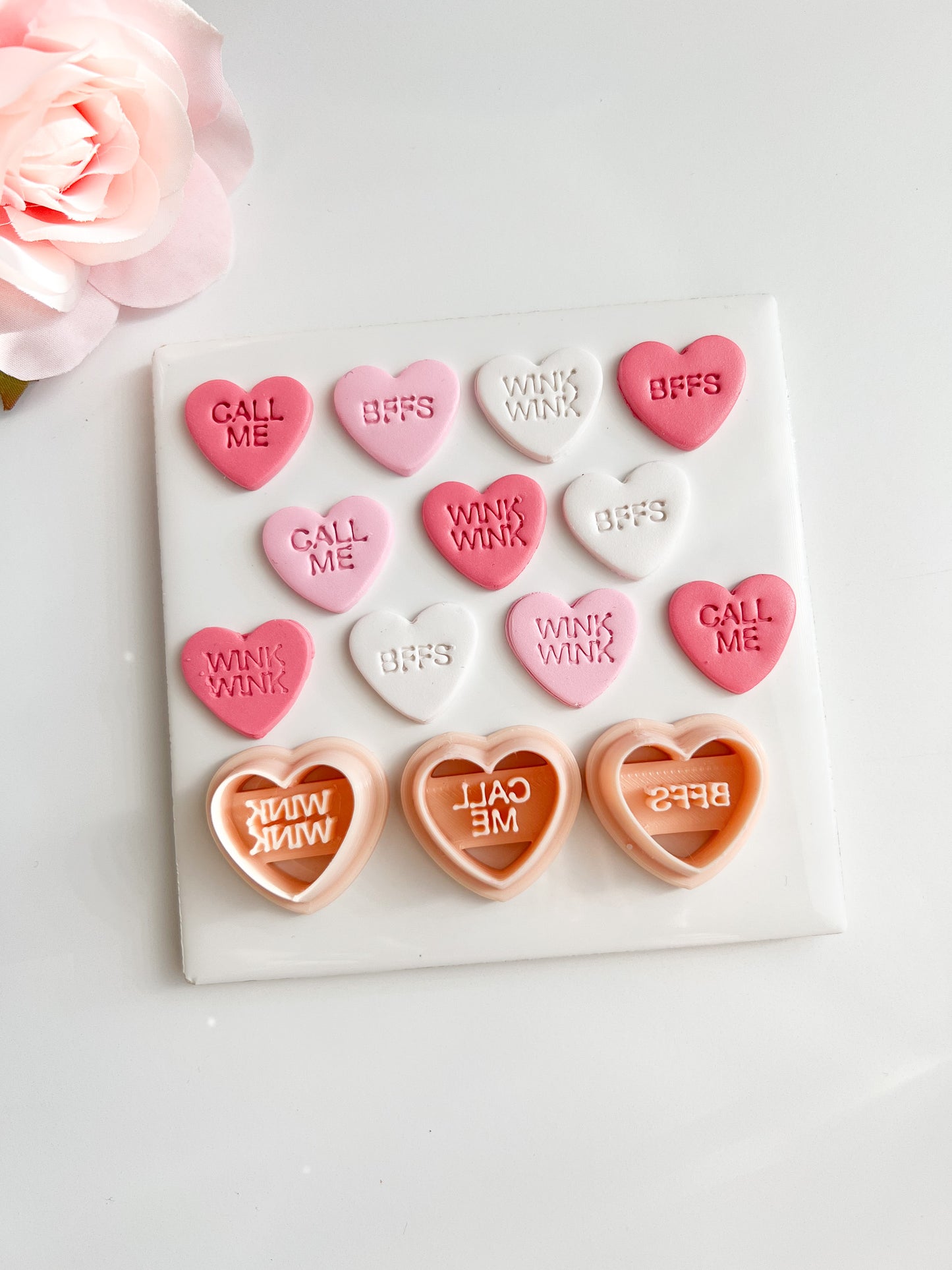 Valentine Heart Trio No. 2 Clay Cutter | Love-Themed Polymer Clay Cutter for DIY Jewelry, Baking and Crafts