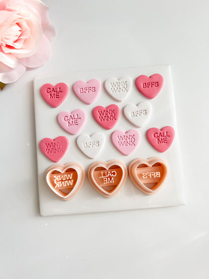 Valentine Heart Trio No. 2 Clay Cutter | Love-Themed Polymer Clay Cutter for DIY Jewelry, Baking and Crafts