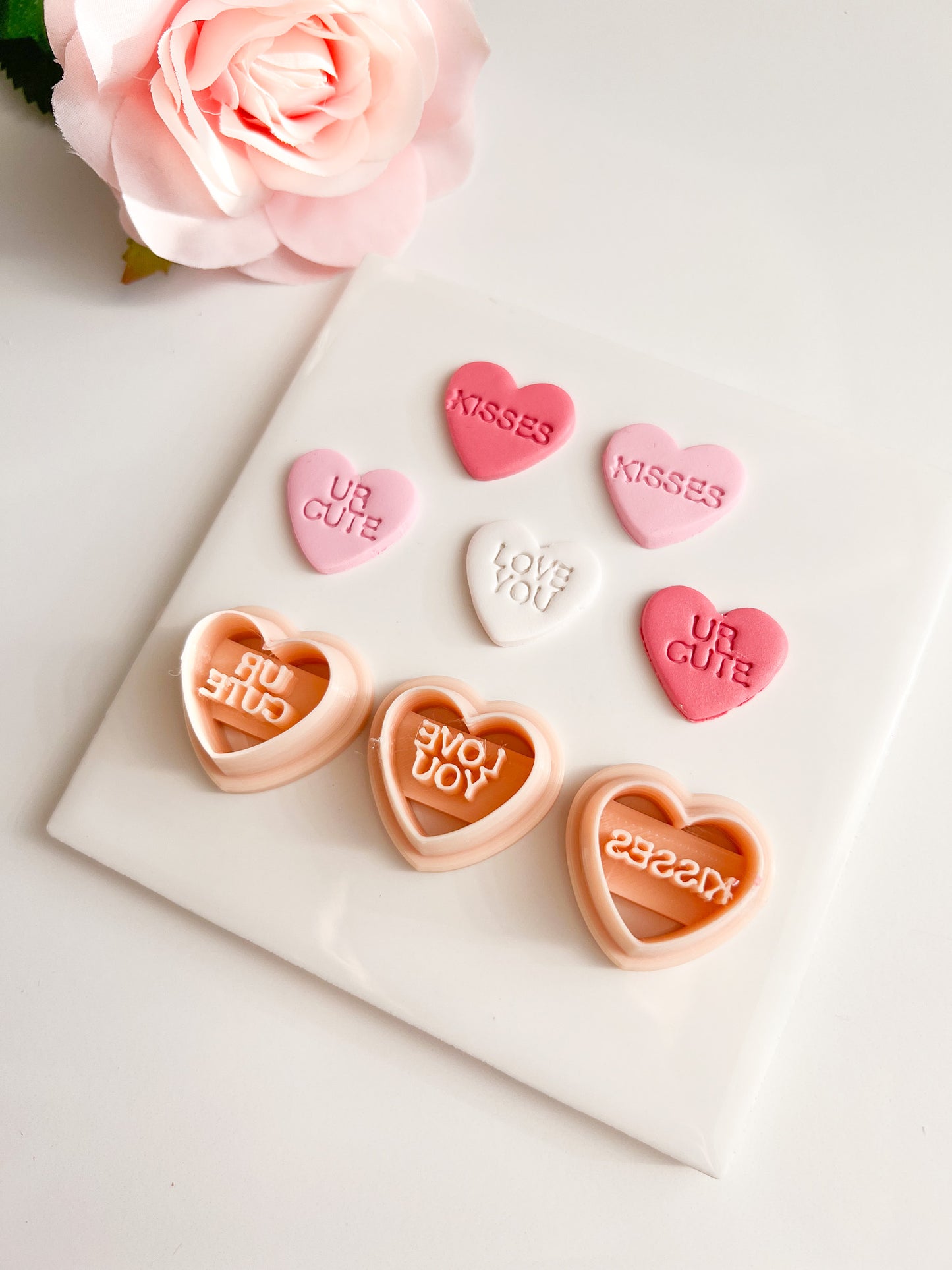 Valentine Heart Trio No. 3 Clay Cutter | Set of 3 Heart Polymer Clay Cutters for DIY Earrings and Handmade Jewelry