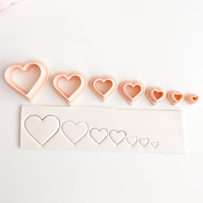 Heart Shape Set Clay Cutter | Heart Shape Polymer Clay Cutter Set for Valentine's Day Earrings DIY Romantic Jewelry and Wedding Crafts