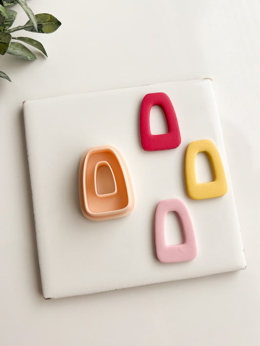 Donut Rounded Rectangle Clay Cutter | Donut Rounded Rectangle Polymer Clay Cutter for DIY Earrings Modern Jewelry and Unique Handmade Crafts