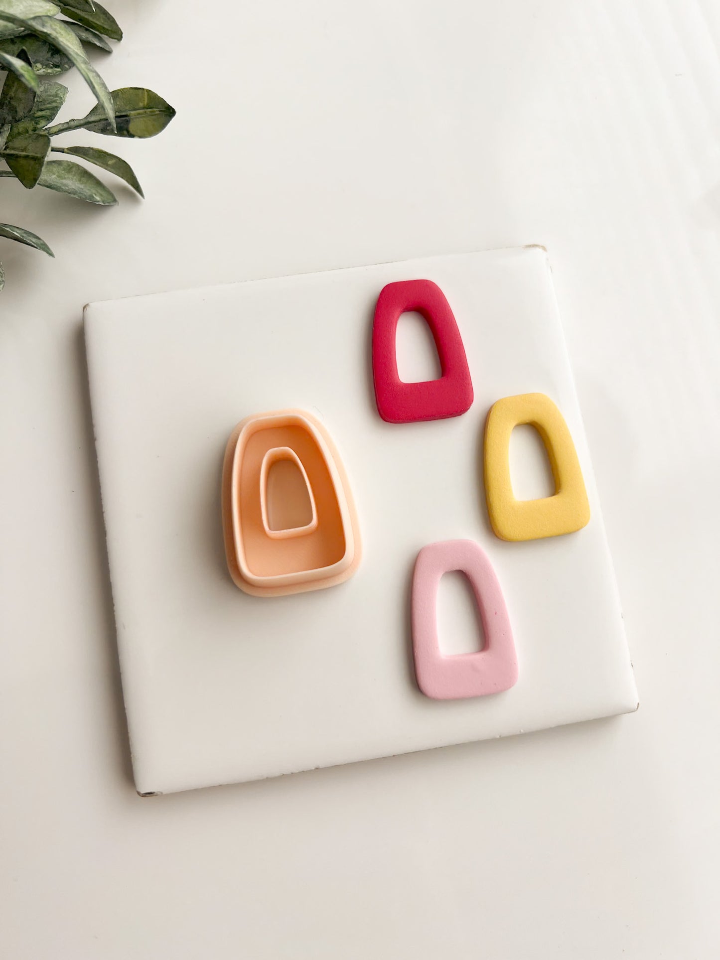 Donut Rounded Rectangle Clay Cutter | Donut Rounded Rectangle Polymer Clay Cutter for DIY Earrings Modern Jewelry and Unique Handmade Crafts