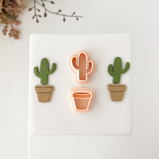 Cactus No. 2 Clay Pot Clay Cutter | Cactus Pot Polymer Clay Cutter for DIY Succulent Earrings Plant-Themed Jewelry and Handmade Nature Accessories