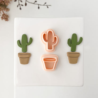 Cactus No. 2 Clay Pot Clay Cutter | Cactus Pot Polymer Clay Cutter for DIY Succulent Earrings Plant-Themed Jewelry and Handmade Nature Accessories