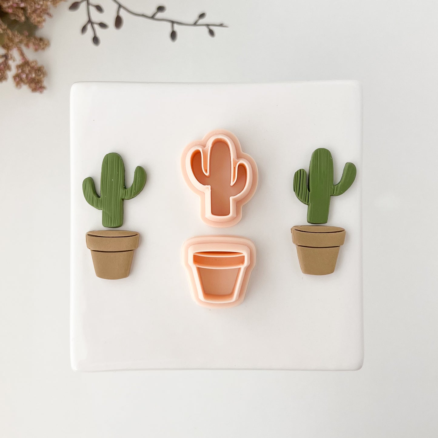 Cactus No. 2 Clay Pot Clay Cutter | Cactus Pot Polymer Clay Cutter for DIY Succulent Earrings Plant-Themed Jewelry and Handmade Nature Accessories