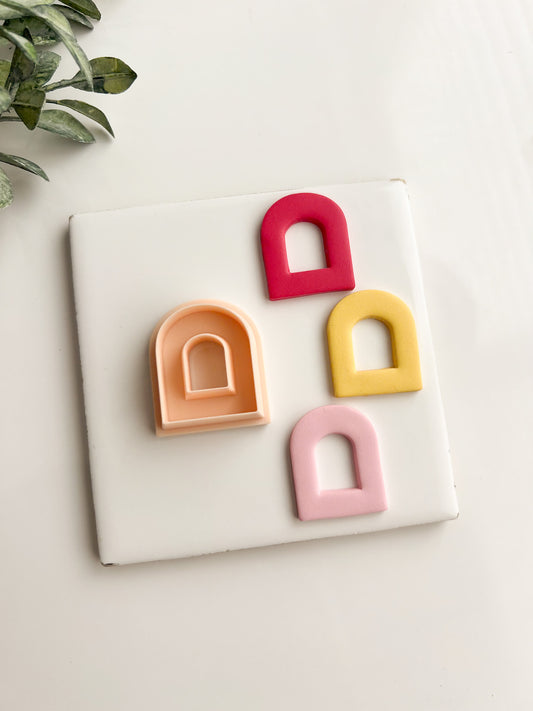Rounded Arch Cutout No. 2 Clay Cutter | Rounded Arch Cutout Polymer Clay Cutter for DIY Earrings Minimalist Jewelry and Architectural Handmade Designs
