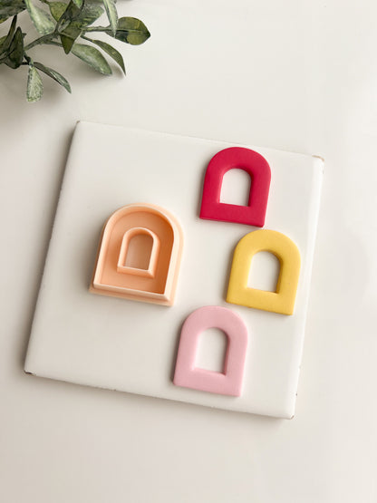Rounded Arch Cutout No. 2 Clay Cutter | Rounded Arch Cutout Polymer Clay Cutter for DIY Earrings Minimalist Jewelry and Architectural Handmade Designs