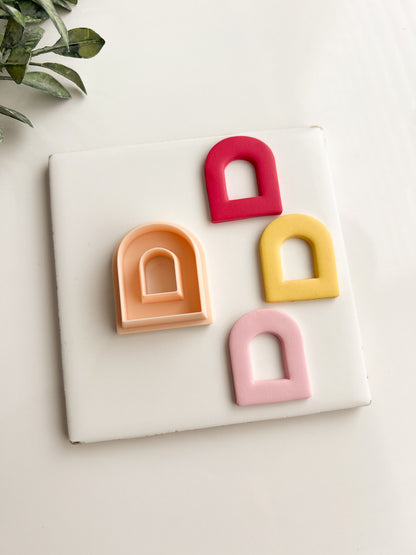 Rounded Arch Cutout No. 2 Clay Cutter | Rounded Arch Cutout Polymer Clay Cutter for DIY Earrings Minimalist Jewelry and Architectural Handmade Designs