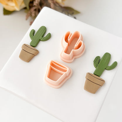 Cactus No. 2 Clay Pot Clay Cutter | Cactus Pot Polymer Clay Cutter for DIY Succulent Earrings Plant-Themed Jewelry and Handmade Nature Accessories