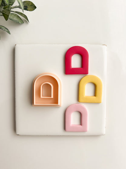 Rounded Arch Cutout No. 2 Clay Cutter | Rounded Arch Cutout Polymer Clay Cutter for DIY Earrings Minimalist Jewelry and Architectural Handmade Designs