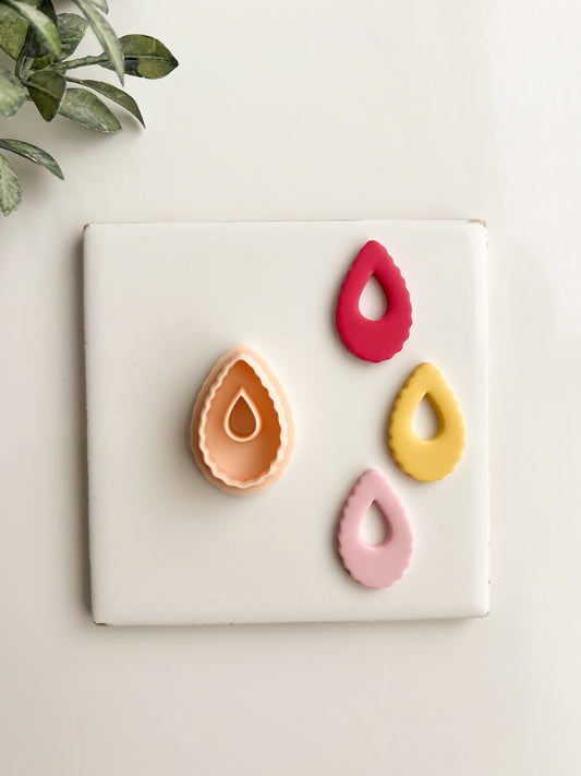 Ridged Donut Oval Clay Cutter | Ridged Donut Oval Polymer Clay Cutter for DIY Earrings Fun Jewelry and Trendy Handmade Accessories