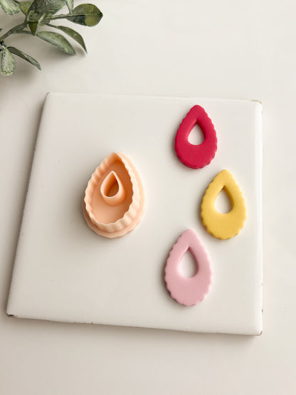 Ridged Donut Oval Clay Cutter | Ridged Donut Oval Polymer Clay Cutter for DIY Earrings Fun Jewelry and Trendy Handmade Accessories