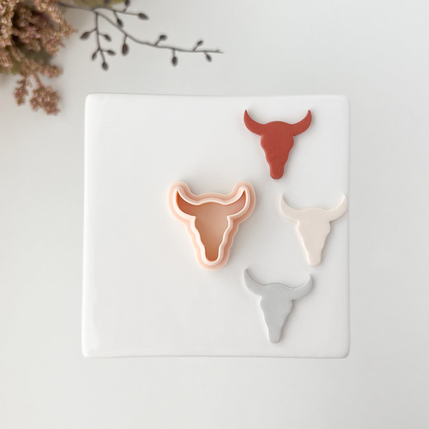 Bull Head Clay Cutter | Bull Head Polymer Clay Cutter for DIY Western Earrings Ranch-Style Jewelry and Handmade Country Accessories